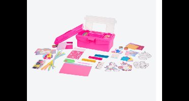 Unicorn Craft Case – Knutselkoffer voor Kinderen – +200 Stuks Knutselmateriaal – Eenhoorn- Regenboog- Unicorn Thema – Creatieve Set – Opbergkoffer – Tekenen, Plakken & DIY – Speelgoed Meisje - Cadeau voor Sinterklaas & Kerst