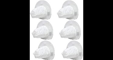 6 stuks - Stofzuigerfilterpatronen - Geschikt voor HEPA-vervangingsfilters - Compatibel met Black & Decker VF110 - Filteraccessoires - Wit