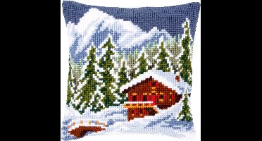 Vervaco - Kruissteekkussen kit - Sneeuwlandschap - PN-0146240 - Borduren - Borduurpakket - Borduurpakket volwassenen - Borduurpakket kind