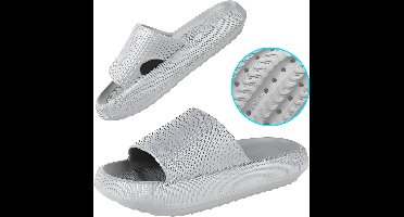 Somstyle Slippers Dames & Heren - Maat 36-37 - EVA - Badslippers met Verdikte Zool - Anti-slip - Grijs