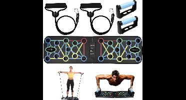 LeeuwenChoice® Push Up board met elastiek- Opvouwbaar - Krachttraining - Thuisoefeningen