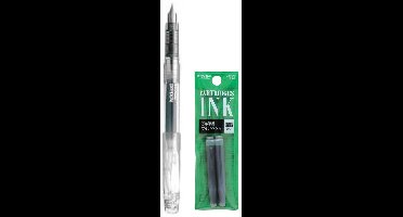 Platinum - Preppy Fountain pen Japan - Fine - 0,3 - TRANSPARANT - vullingen GROEN