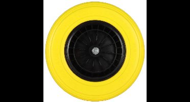 Talen Tools - Kruiwagenwiel - Professioneel - Hoge demping - 400x8 PU - Anti lek - Incl. rollager en as (130 mm) - Max. 200 kg - Asgat 20 mm