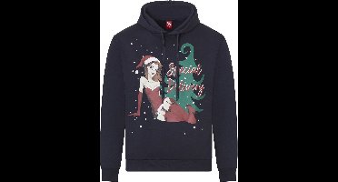 Apollo Heren Foute Kersttrui Hoodie Foute Kerst Print Donkerblauw - Maat M