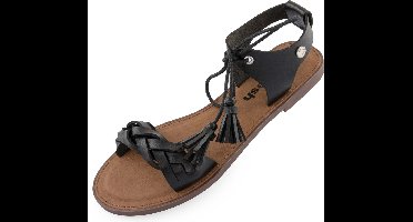 Damessandalen frisse lage sandaal in eco-leer zwart 40