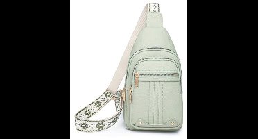 Myhozee Borstzak voor dames, slingtas, PU-leer, crossbody tas, kleine schoudertas voor dames, voor outdoorsport, wandelen, fietsen, bergbeklimmen, reizen