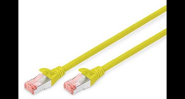 DIGITUS LAN kabel Cat 6 - 0.5m - RJ45 netwerkkabel - S/FTP afgeschermd - Compatibel met Cat 6A & Cat 7 - Geel