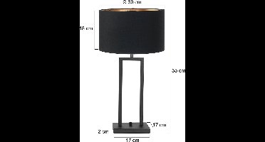 Steinhauer tafellamp Stang - zwart - metaal - 30 cm - E27 fitting - 7194ZW