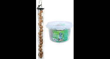 Grote vogel voedersilo metaal 83 cm inclusief 14 vetbollen - Vogelvoer - Vogel voederstation - Vogelvoederhuisje