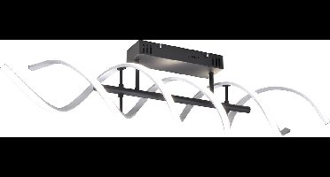 LED Plafondlamp - Plafondverlichting - Torna Sarina - 41W - Aanpasbare Kleur - Dimbaar - Rechthoek - Geborsteld Zilver - Aluminium