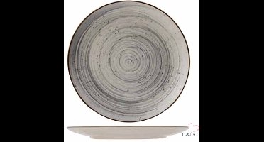 ​Cosy & Trendy Dinerbord Sintra Dusty Blue Ø 26 cm - Blauwe Aardewerken Schotel met Spiraalpatroon - Geschikt voor Diverse Maaltijden - Vaatwasser- en Magnetronbestendig​