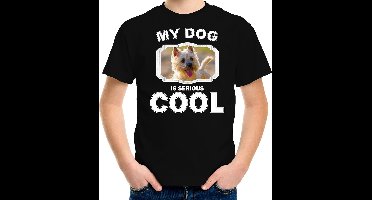 Cairn terrier honden t-shirt my dog is serious cool zwart - kinderen - Cairn terriers liefhebber cadeau shirt - kinderkleding / kleding 158/164