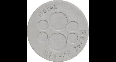 Icotek KEL-DP 25/4 Kabeldoorvoeringsplaat Montagegat: 25 mm Klem-Ø (max.): 8 mm Elastomeer Grijs 1 stuk(s)