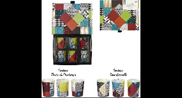 geurkaars x6 patchwork doos - Dg Naturel lifestyle -