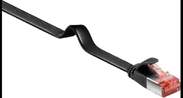 Goobay - U/FTP platte netwerkkabel CAT6 - Zwart - 20 meter