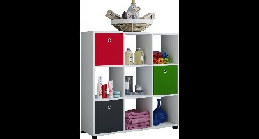 VCM Houten staande plank Boekenplank Decoratieve boekenplank Kamerscherm Benas-3x3 Houten staande plank Boekenplank Decoratieve boekenplank Kamerscherm Benas-3x3