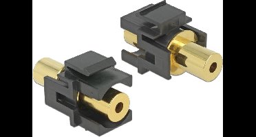 Keystone module 3,5mm Jack (v) - 3,5mm Jack (v) - 4-polig verguld / zwart