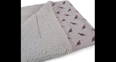 Cupid & comet- hondendeken fazant print - maat 110 X 75 met een super zachte kant en een zachte kant - 2 laags - machinewasbaar