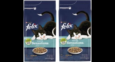 2x Felix Sensations Droog Vis - Kattenvoer - 4kg