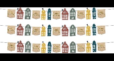 Multipak van 3x stuks Sinterklaas Welkom Sint en Piet papieren vlaggenlijnen - 4 meter - Sinterklaas feestslingers