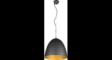 LED Hanglamp - Hangverlichting - Torna Lopez XL - E27 Fitting - 1-lichts - Rond - Mat Zwart/Goud - Aluminium