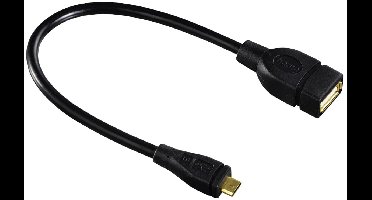Hama 00133485 USB-kabel USB 2.0 0,15 m Micro-USB B USB A Zwart