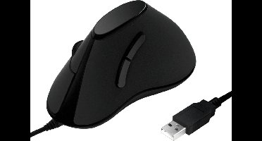 LogiLink ID0158 Ergonomische muis USB Optisch Zwart 5 Toetsen 1000 dpi Ergonomisch