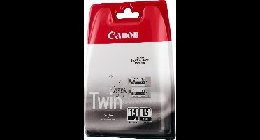 Canon Cartridge BCI-15bk x2 Origineel 2-pack Zwart 8190A002 Cartridge set van 2