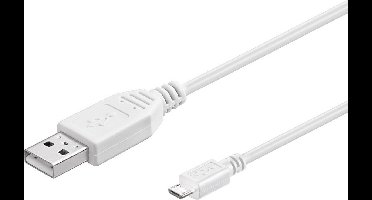 USB Micro B naar USB-A kabel - USB2.0 - tot 1A / wit - 1,8 meter