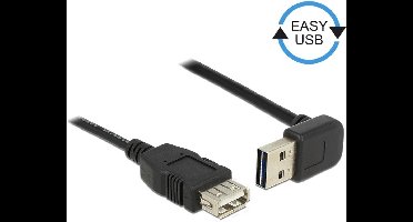 Easy-USB2.0 verlengkabel USB-A haaks boven/beneden - 1 meter