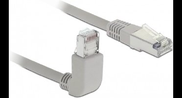 S/FTP CAT6 Gigabit netwerkkabel haaks/recht / grijs - LSZH - 0,50 meter