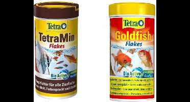 Tetra - Tetramin Flakes Vlokken + Goldfish Flakes - Visvoer - Vissenvoer - 2x 250ml