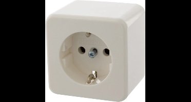 BERKER AP serie - Stopcontact - Enkelvoudig - Met randaarde - Opbouw - Polarwit