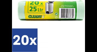 Cleany - Pedaalemmerzakjes - Groen - 25 Liter - 20 x 20 stuks