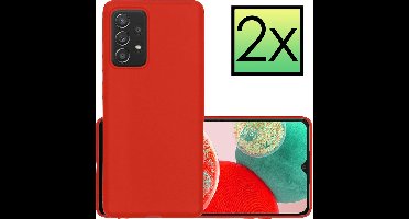 Hoesje - 2 Stuks - Geschikt voor Samsung Galaxy A23 - Sterk & Shockproof - Case Siliconen - Back Cover - Telefoon Hoes - Rood