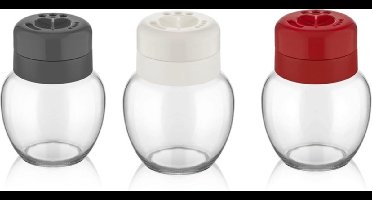 Star - Glazen Kruidenpot - Draaiende Deksel - 210 ml - 1 Stuk - Grijs