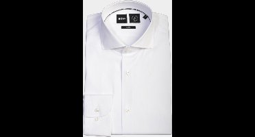 BOSS Hank slim fit overhemd - popeline - wit - Strijkvriendelijk - Boordmaat: 37