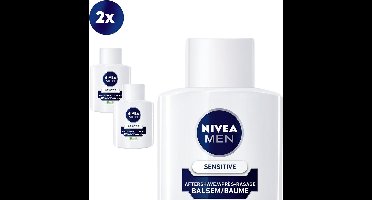 NIVEA MEN Sensitive Aftershave Balsem - 2 x 100 ml - voordeelverpakking