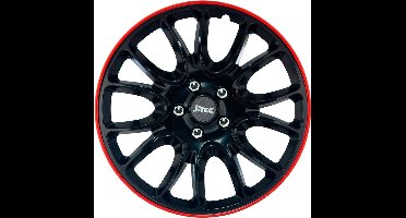J-Tec Wieldoppen 14 inch Hero GTR zwart - Rode rand