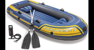 Intex Challenger 3 Opblaasboot met roeispanen en pomp 68370NP