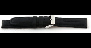 Horlogeband G180 Dubbel Gevuld Zwart  20 mm