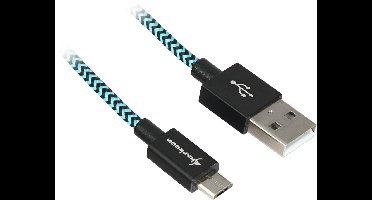Sharkoon USB 2.0 A-B bk/bu 3.0m