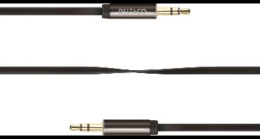 Deltaco AUD-101 3,5 mm naar 3,5 mm Stereo audiokabel 1 m platte kabel voor smartphone, tablet, PC en notebook