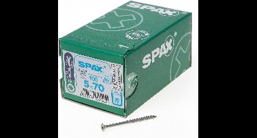 SPAX 1197000500703 Roestvaststalen schroef, Verzonken kop, 5 x 70, Voldraad, T-STAR plus T20 - blank - 100 stuks