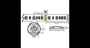 5 meter warm wit led strip - 30Leds/m - 12V