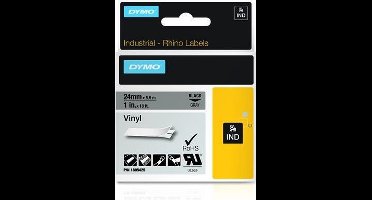 Dymo 1805425 Zwart op grijs Vinyl 25mm x 5.5mtr