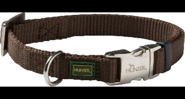 Hunter Klikhalsband Alu Nylon Soft Bruin - Hondenhalsband - 40-55x2.0 cm