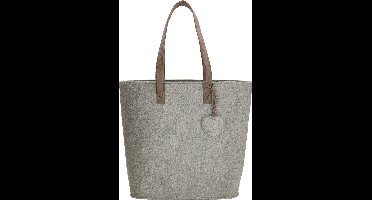 Beagles VILTEN Shopper Schoudertas Grijs Vilt met Rits TRENDY