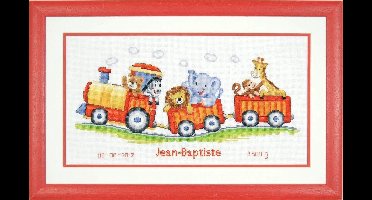 borduurpakket PN0145025 jungle, safaritreintje, geboorte