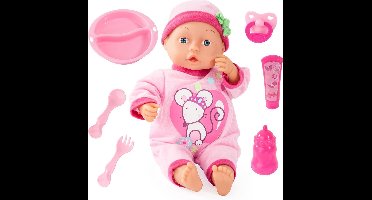 Bayer Design - Babypop First Words Baby 33 cm in roze